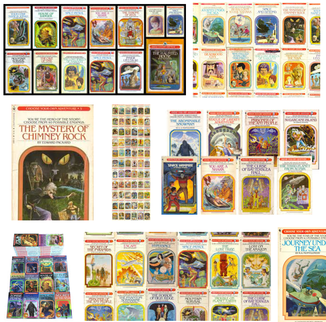 Image of a selection of choose-your-own-adventure books